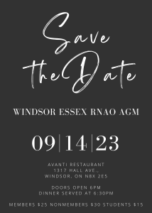 Save the Date for the Windsor Essex RNAO Chapter AGM