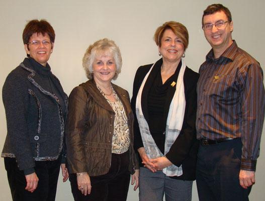 Carmen Rodrigue, Director of Education and Membership; Elsabeth Jensen, Co-President; Carole Caron, Director of Communications; Paul-André Gauthier, Co-President & Director of Finance