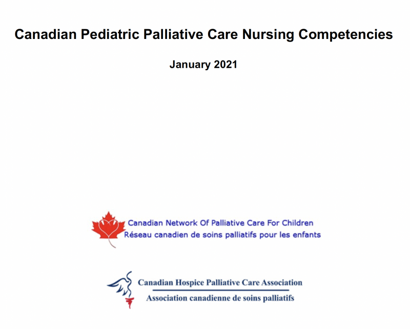 Canadian Pediatric Palliative Care Nursing Competencies (2021) Title Page