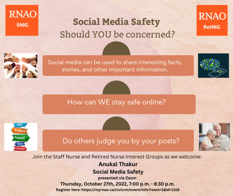 October Webinar Social Media Safety October 27th 7-830pm via zoom