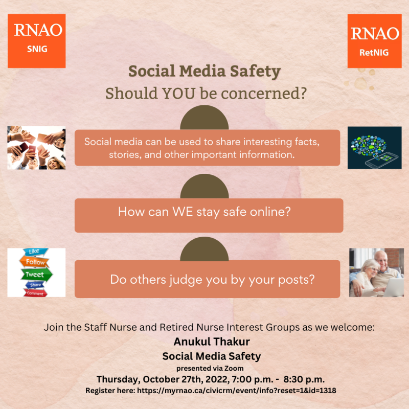 Social Media Safety October 27 7-8:30pm