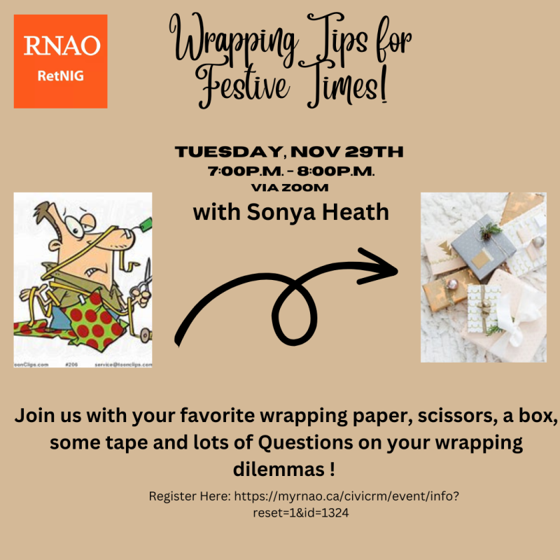 Wrapping tips for Present times a zoom event Nov 29th 7pm-8pm