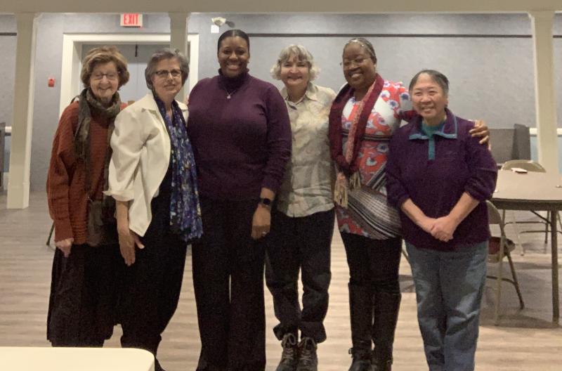 From left to right: Gloria Wiebe, Lily Cugliari-Kobayashi, Michelle Solomon, Maria Lippa, Ola Babalola, and May Tao