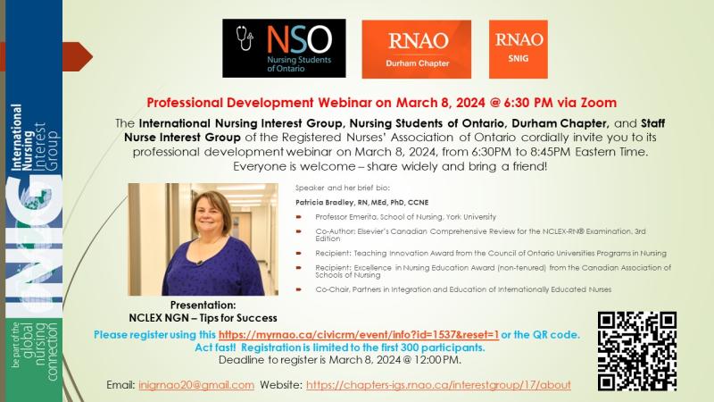 Zoom webinar on NCLEX Tips for Success!