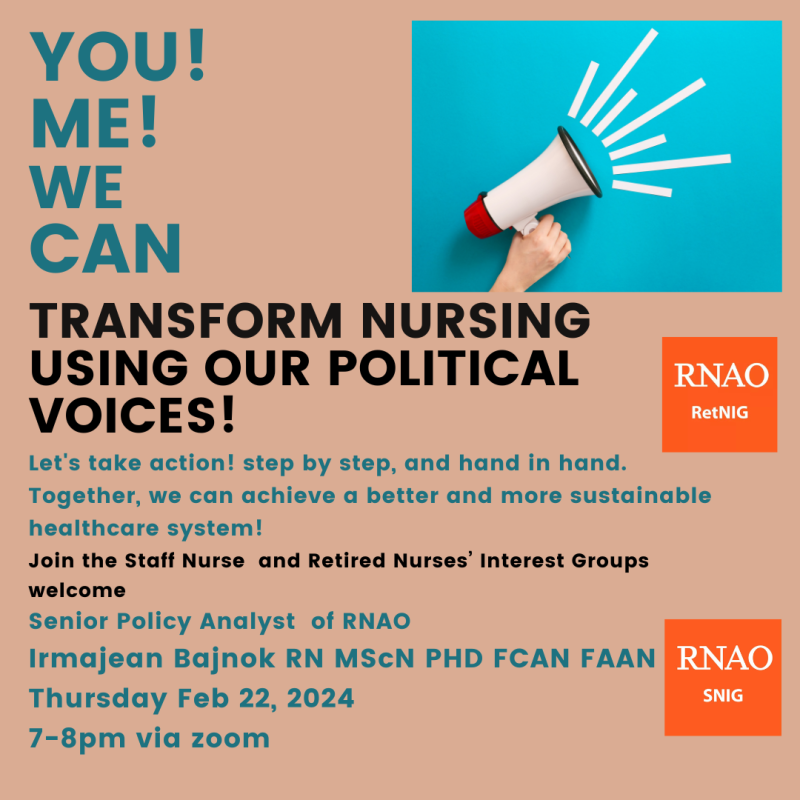 You! Me! We Can Transform Nursing using our Political Voices! zoom event