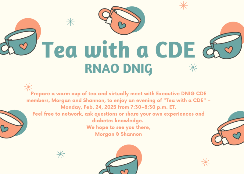 Tea with a CDE Feb 24, 730 pm