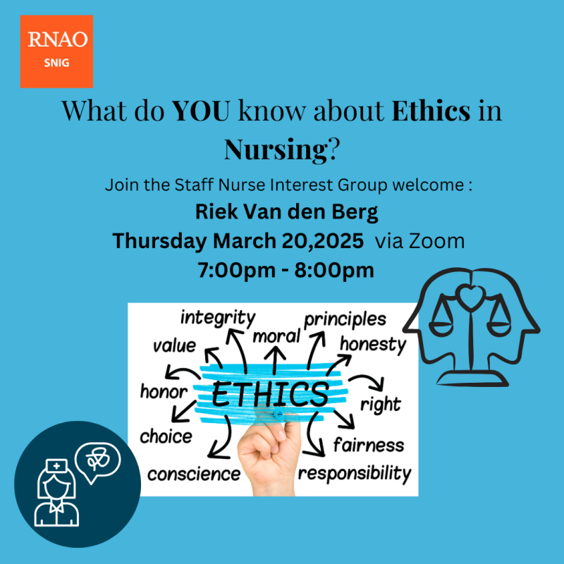 Zoom event on March 20 7pm on Ethics in Nursing