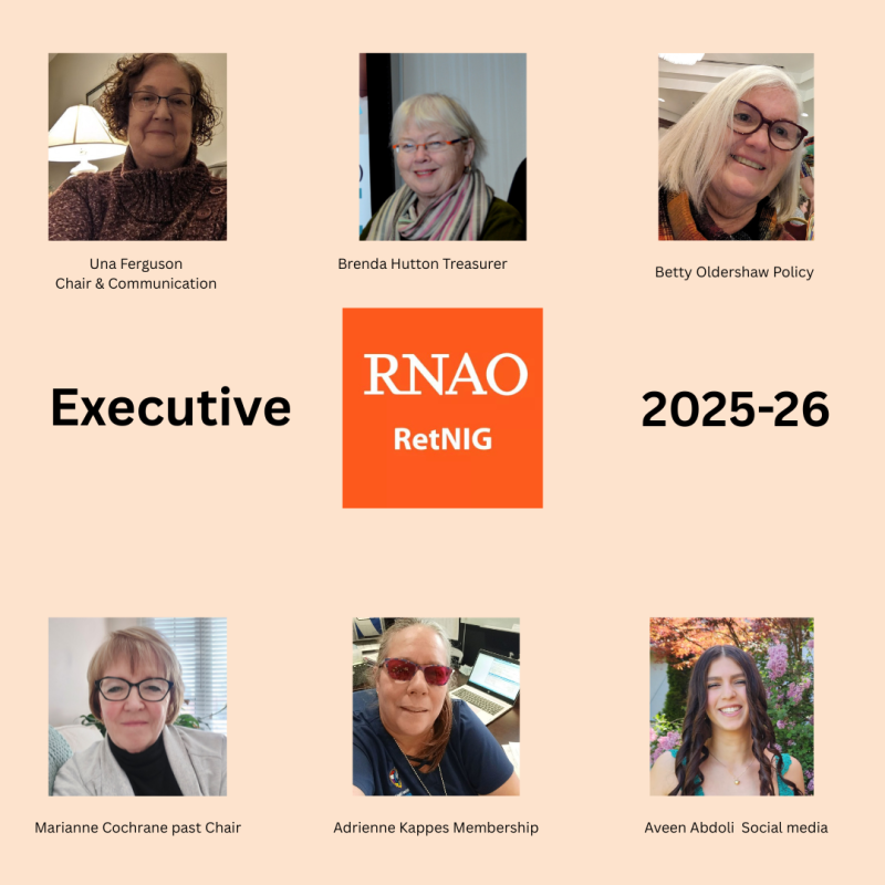 Shows the executive of RetNIG Executive RetNIG - 2025-26