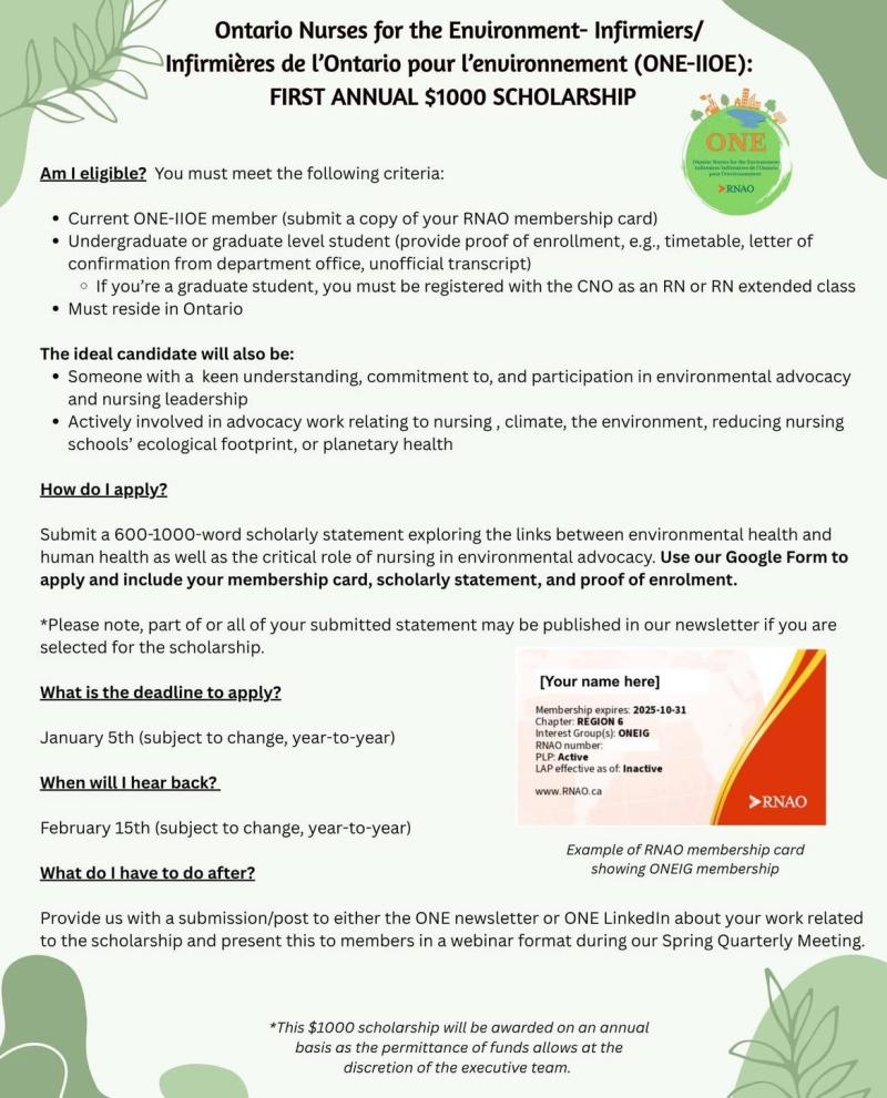 Outline of scholarship for environmental advocacy