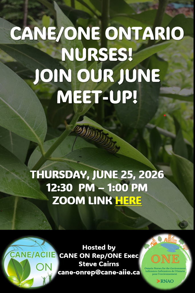 CANE/ONE Meet-up - Planetary Health Nursing  - Thursday, June 25 at 12:30 pm.
