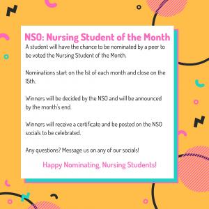 Nursing Student of the Month Flyer
