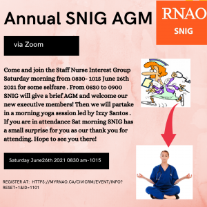 Annual AGM SNIG June 26th 0830-1015 via Zoom
