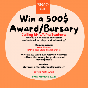 Win a 500$ award/bursary social media. 