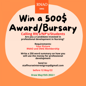 Win a 500$ award/bursary social media.