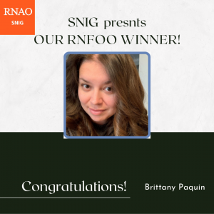 Brittany Paquin winner of SNIG busary from RNFOO