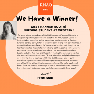 Hannah Booth winner of 500$ award during nursing week!