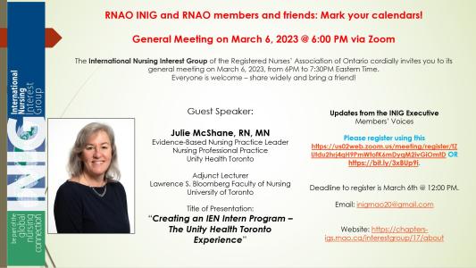 March 6th INIG Event flyer