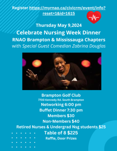 May 9th Nursing Week Dinner Mississauga & Brampton Chapters
