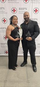 Founder of OBNN Shelly Philip LaForest and Communications ENO Dwight Barrett both presenting their awards at the BHPN Awards Dinner