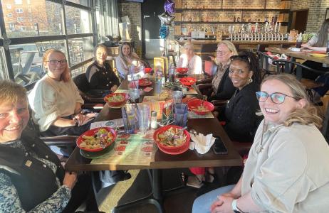 large group at table